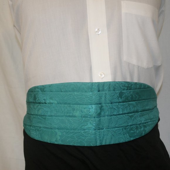 Youth - Teal Bow Tie and Cumberband Set - Picture 2 of 4